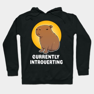 Currently Introverting Capybara Cartoon Hoodie